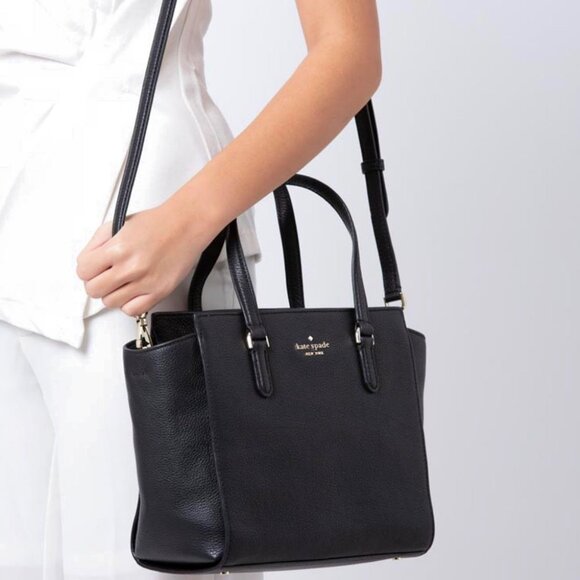 Kate Spade Jackson Medium Satchel Black Pebbled Leather - Picture 14 of 16